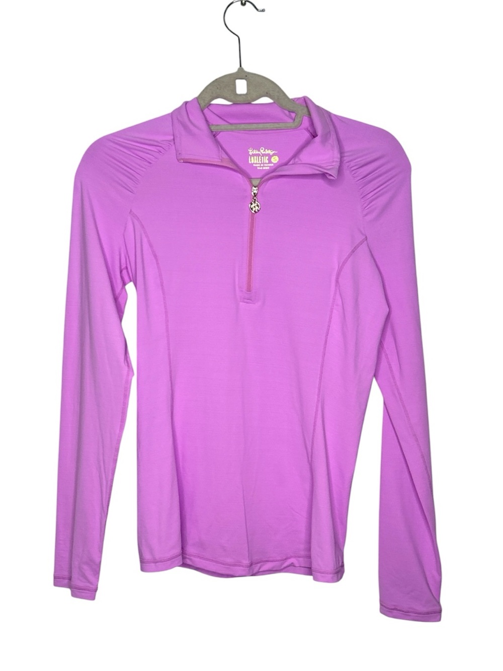 Lilly Pulitzer Justine Half Zip UPF 50+ Luxletic Top Lavender Cosmos Size S NWT